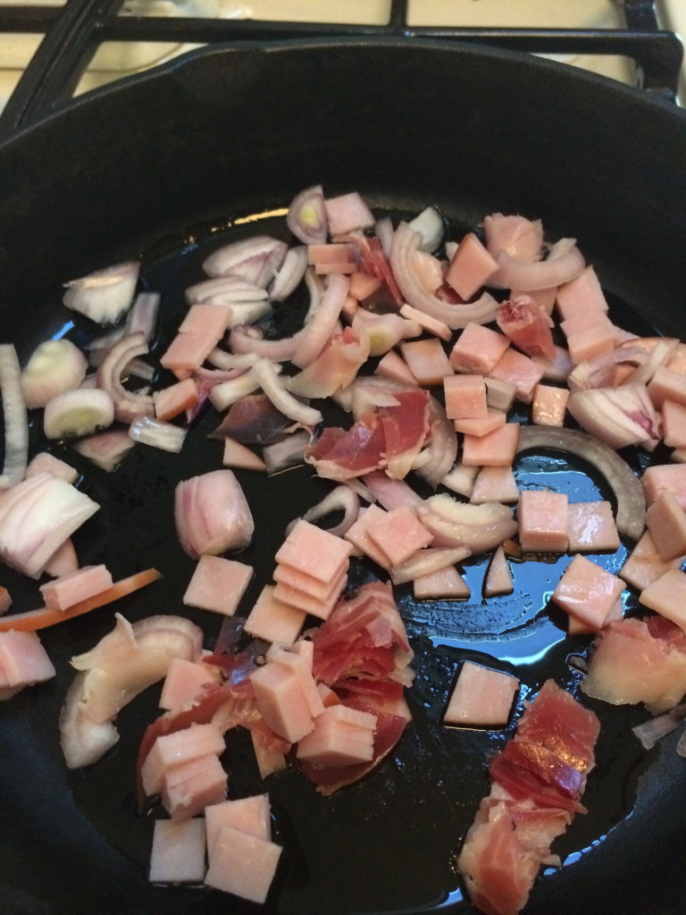 Cook your meat and shallots just until the shallots turn slightly soft